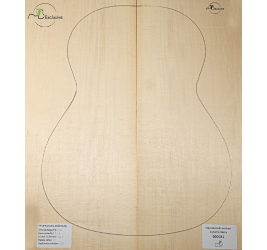 Table en Épicéa des Alpes Nº 000081 Guitare Classique MB Exclusive