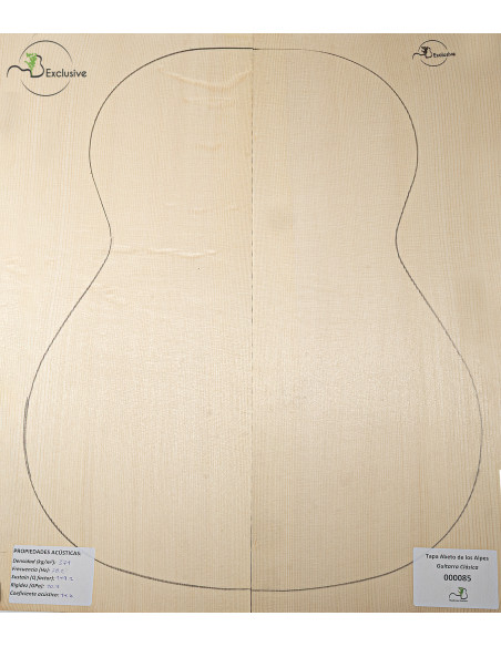 Table en Épicéa des Alpes Nº 000085 Guitare Classique MB Exclusive