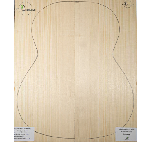Tapa Abeto de los Alpes Nº 000088 Guitarra Clásica MB Exclusive