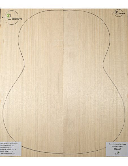 Tapa Abeto de los Alpes Nº 000088 Guitarra Clásica MB Exclusive