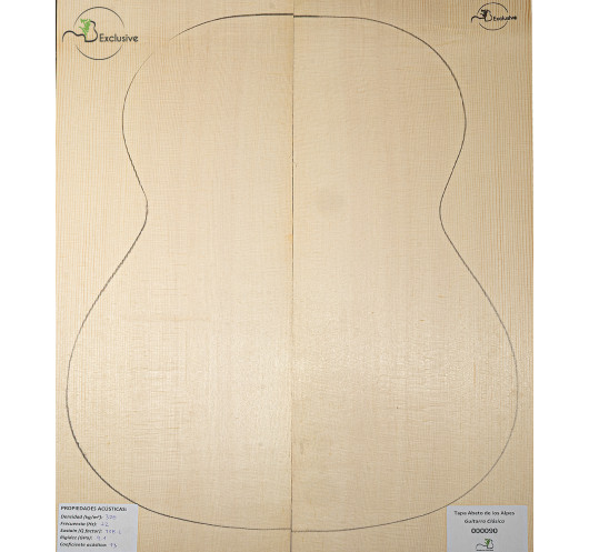 Table en Épicéa des Alpes Nº 000090 Guitare Classique MB Exclusive