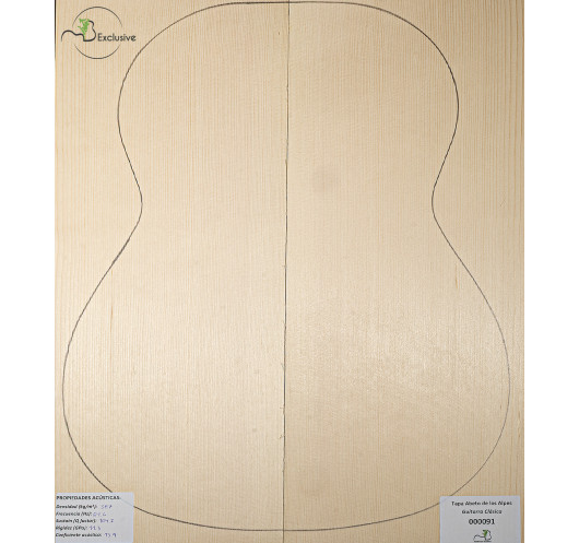 Tapa Abeto de los Alpes Nº 000091 Guitarra Clásica MB Exclusive
