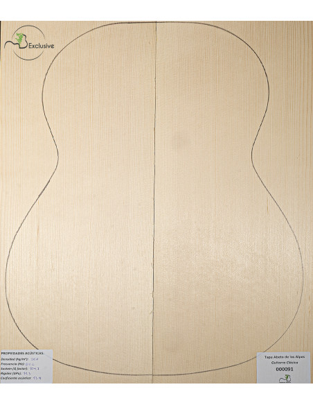 Alpine Spruce Classical Guitar Top MB Exclusive Nº 000091