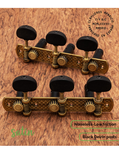Clavijero Aparicio Guitarra Clásica Modelo Toledo Bronce/Ébano | Maderas Barber