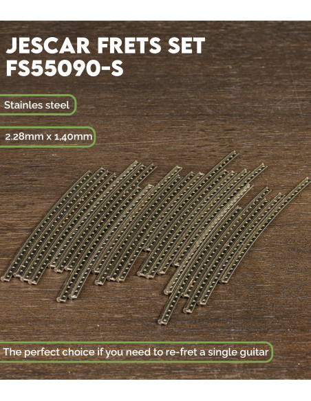 Jescar Stainless Steel Fret Wire Set 2,28mm  FS55090-S | Maderas Barber