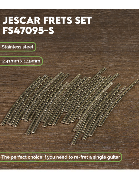 Jescar Stainless Steel Fret Wire Set 2,41mm FS47095-S | Maderas Barber