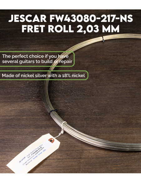 Rouleau de Fil de Frette Jescar 2,03 mm Maillechort FW43080-217-NS 450 g | Maderas Barber