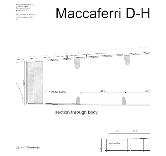 Plan Guitare Maccaferri D-Hole Simple Cutway