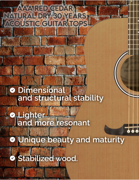 Tables Cèdre Rouge AAA Séchage Naturel 30 Ans Guitare Acoustique | Maderas Barber
