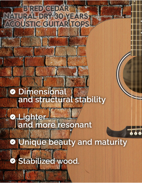 Tables Cèdre Rouge B Séchage Naturel 30 Ans Guitare Acoustique | Maderas Barber