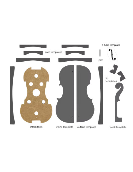 Templates and Mould Violin Stradivarius Titian 1715 | Maderas Barber