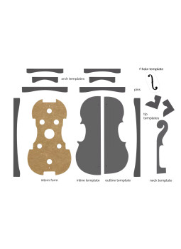 Templates and Mould Violin Guarneri Cannone 1743 | Maderas Barber