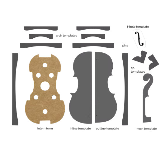 Templates and Mould Violin Guarneri Cannone 1743 | Maderas Barber