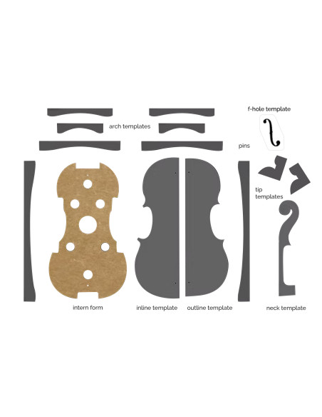 Templates and Mould Violin Guarneri Cannone 1743 | Maderas Barber
