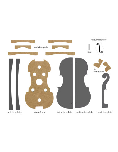 Set Plantillas y Molde Viola Guarneri Conte Vitale | Maderas Barber