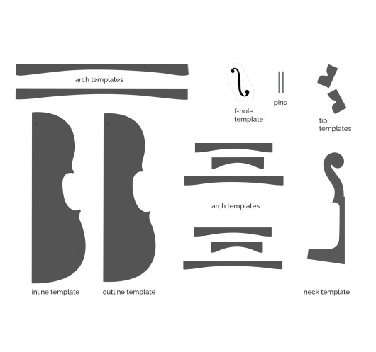 Templates Set Cello Stradivarius Davidov 1712 | Maderas Barber