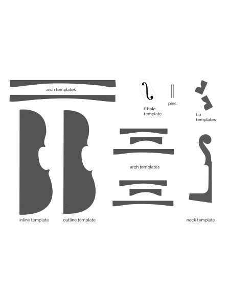 Set Gabarits Violoncelle Stradivarius Davidov 1712 | Maderas Barber