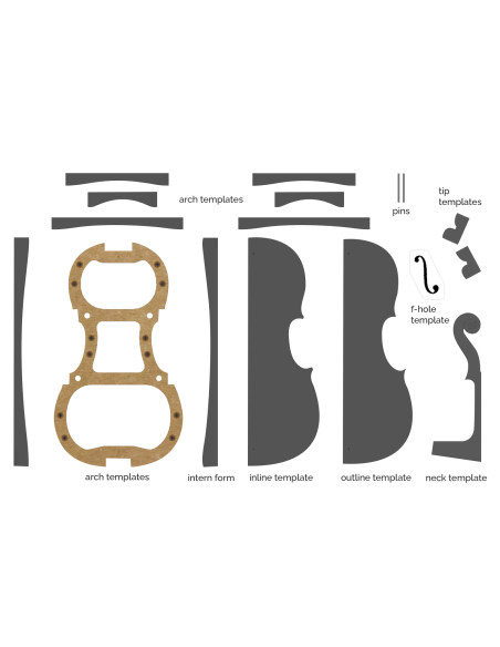 Set Gabarits et Moule Violoncelle Stradivarius Davidov 1712 | Maderas Barber