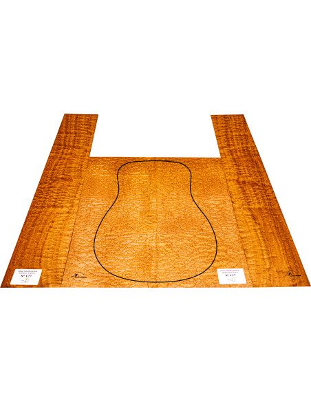 Juego Sapelli Quilted Guitarra Acústica MB Exclusive Nº127 | Maderas Barber