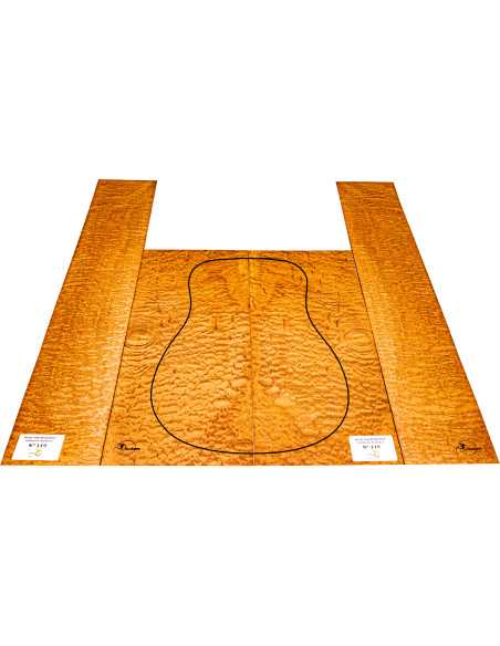 Jeu Guitare Acoustique Sapelli Quilted MB Exclusive Nº119 | Maderas Barber