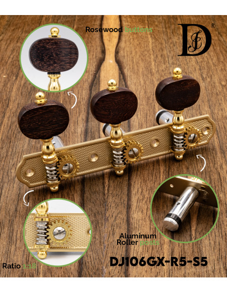 Der Jung Classical Guitar Machine Head DJ106GX-R5-S5 | Maderas Barber