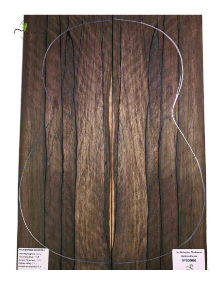 Juego Malaysian Blackwood Guitarra Clásica MB Exclusive Nº168 | Maderas Barber