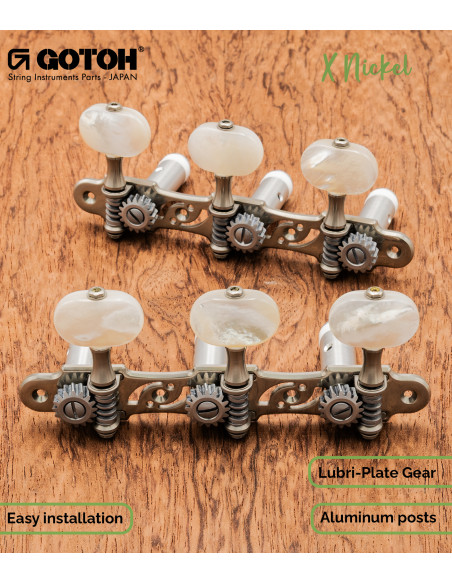 Gotoh Tuning Machine X Nickel 35AR510S/M-XN Classical Guitar | Maderas Barber