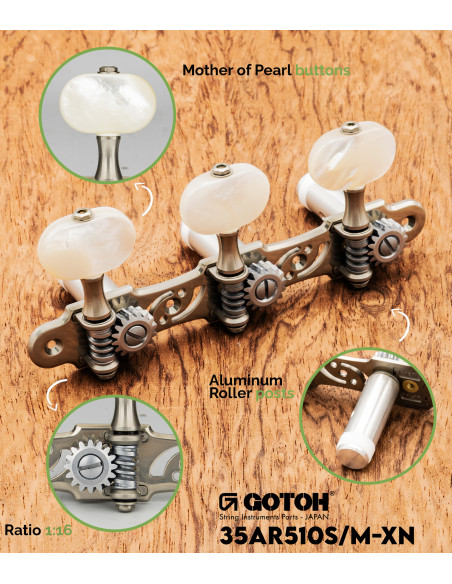 Clavijero Gotoh X Níquel 35AR510S/M-XN Guitarra Clásica | Maderas Barber
