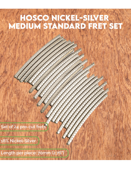 Frettes Hosco HF-M2-P24 Medium Standard Maillechort 18 % Set 24 | Maderas Barber