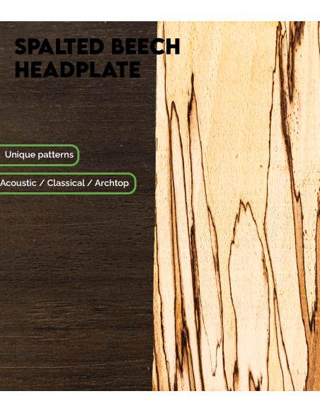 Spalted Beech Headplate Acoustic Classical Archtop Guitar | Maderas Barber