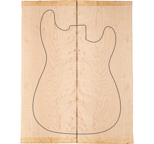 Birdseye Maple Drop Top 500/550 × 170/200 × 7 mm | Maderas Barber