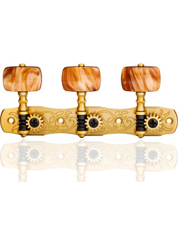Clavijero Gotoh 35G1800/1R-SBC5 - Latón Pulido - Botones Cobre Nacarado