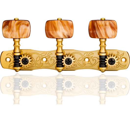 Clavijero Gotoh 35G1800/1R-SBC5 - Latón Pulido - Botones Cobre Nacarado