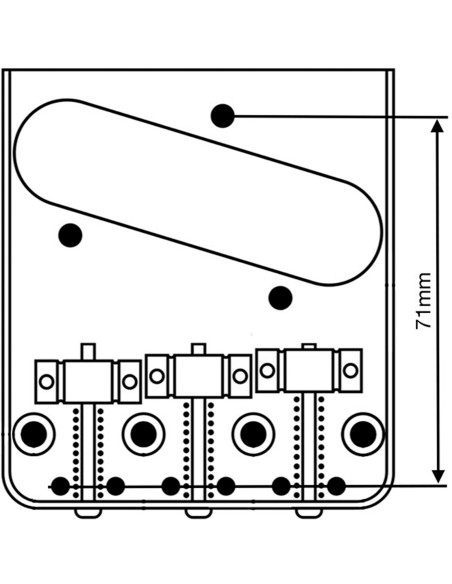 Trémolo Vega-Trem VT2ND Teletrem Classic Cromo para Guitarra Tipo Telecaster | Maderas Barber