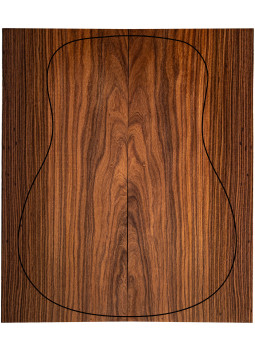 Fond en Santos Rosewood FSC 100% B pour guitare acoustique avec grain uniforme et teinte stable