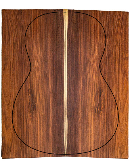 Autre jeu de Santos Rosewood FSC 100% B montrant des variations naturelles de grain et de couleur