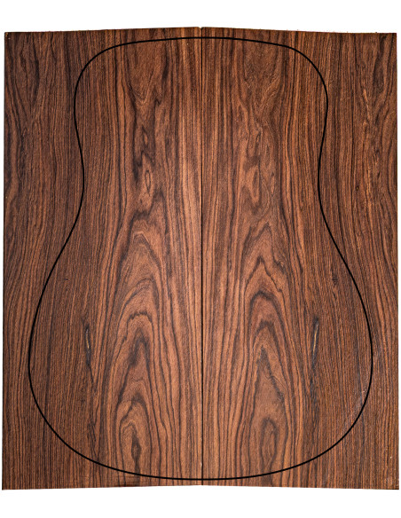 Fondos de Pau Ferro FSC 100% 1ª para guitarra acústica con veta equilibrada y ligera figura natural