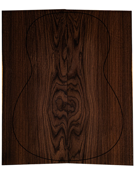 Fond en Santos Rosewood FSC 100% AAA pour guitare classique avec grain figuré net et marqué