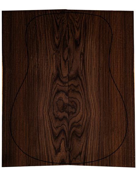 Fond en Santos Rosewood FSC 100% AAA pour guitare acoustique avec grain figuré net et marqué