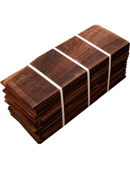 Pack de 20 fonds en palissandre de l’Inde A/B pour guitare – vue d’ensemble du lot