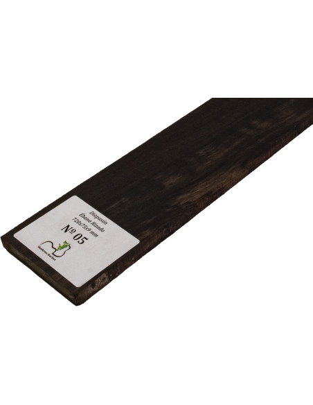 Diapasón de Ébano Rizado 720x75x9 mm MB Exclusive Nº5, detalle del rizo natural