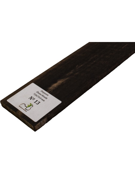 Diapasón de Ébano Rizado 720x75x9 mm MB Exclusive Nº13, detalle del rizo natural