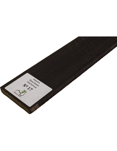 Diapasón de Ébano Rizado 720x75x9 mm MB Exclusive Nº17, detalle del rizo natural