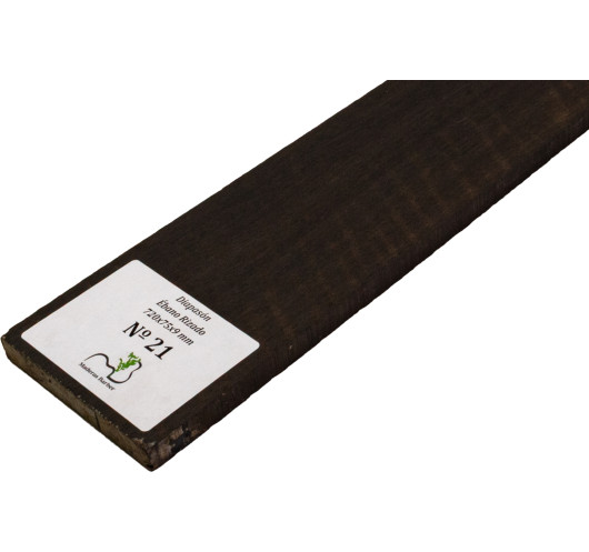 Diapasón de Ébano Rizado 720x75x9 mm MB Exclusive Nº21, detalle del rizo natural