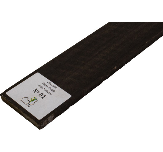 Diapasón de Ébano Rizado 470x75x9 mm MB Exclusive Nº1, detalle del rizo natural