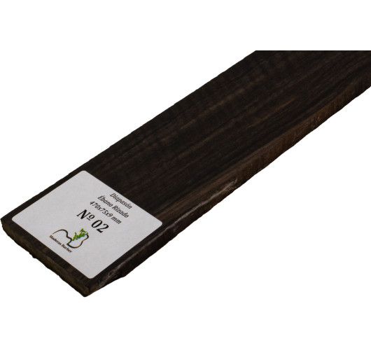 Diapasón de Ébano Rizado 470x75x9 mm MB Exclusive Nº2, detalle del rizo natural