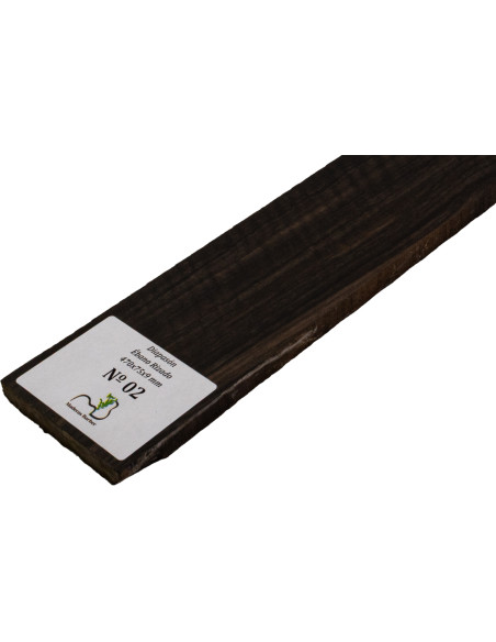 Diapasón de Ébano Rizado 470x75x9 mm MB Exclusive Nº2, detalle del rizo natural