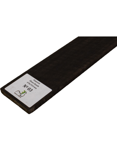 Diapasón de Ébano Rizado 470x75x9 mm MB Exclusive Nº3, detalle del rizo natural