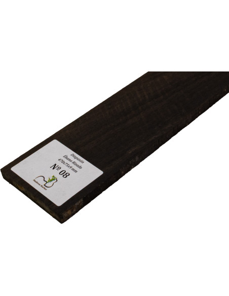 Touche en ébène ondé 470x75x9 mm MB Exclusive N°8, détail du grain ondé