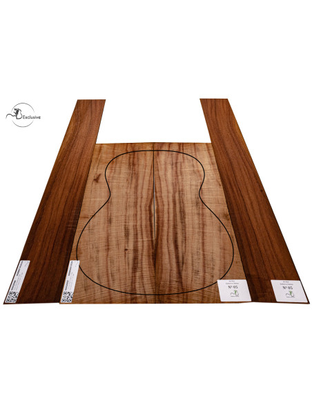 Jeu unique de fond et éclisses en Koa ondé pour guitare classique MB Exclusive Nº 5